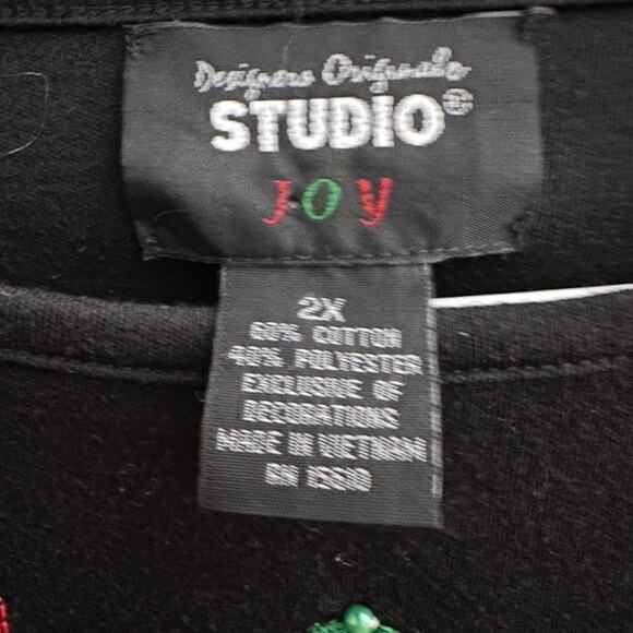 Designers Original Studio Vintage Y2K Ugly Christmas T-Shirt Embroidered Snowman - Picture 6 of 9